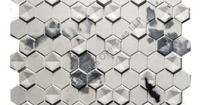 Cloudy White Hexagon Interlocking Tiles