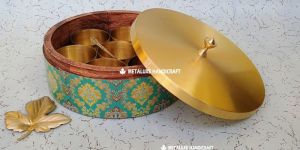 Wooden Enamel Spice Box