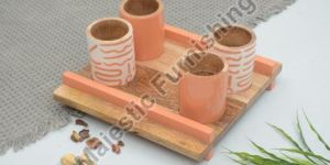 Nutty Crush Wooden Serving Tray Set