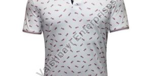Cotton Mens Printed Polo T-Shirt
