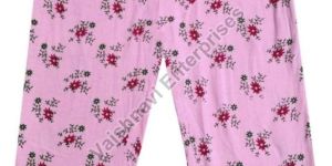 Ladies Pink Cotton Printed Capri
