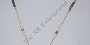 Brass Black Bead Mangalsutra without Pendant