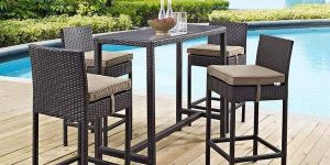 MAZZI OUTDOOR PATIO BAR SETS 4 CHAIRS AND 1 TABLE