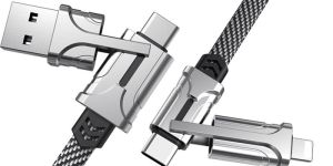 Verilux 4 in 1 C Type 60W Nylon Braided USB Cable