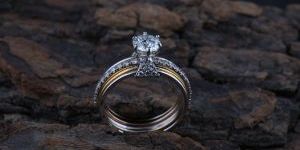 Ladies 3 Tone Lab Grown Diamond Rings