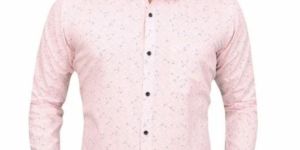 Mens Pink Stylish Cotton Shirts