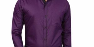 Mens Purple Stylish Cotton Shirts