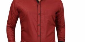 Mens Red Stylish Cotton Shirts