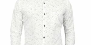 Mens White Stylish Cotton Shirt