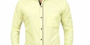 Mens Yellow Stylish Cotton Shirts