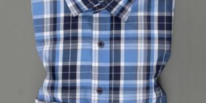 Mens Full Sleeve Shirt Blue Checkered
