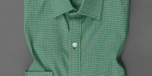 Mens Full Sleeve Shirt Green and White Striped
