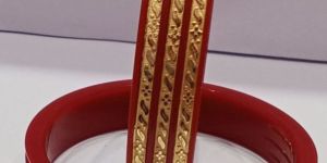 Acrylic Gold Plated Shakha Pola Bangles