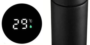 Bottle With Temperature Display - Stainless Steel Hot & Cold