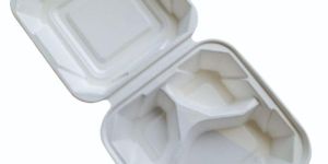 9 Inch 3 Compartment Bagasse Clamshell Box