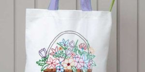 Floral Hand Embroidered Tote Bag