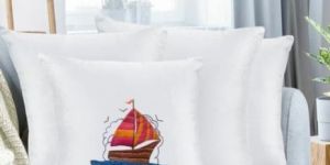 Hand Embroidered White Cushion Cover