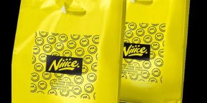 Yellow Printed Shopping Bag