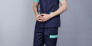 RAMAGIQ MEDICAL UNISEX OVERLAP NECK DESIGN WITH PATCH WORK SCRUB SUIT