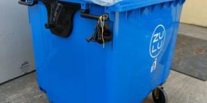 1100 Litre Blue Plastic Wheeled Garbage Bin