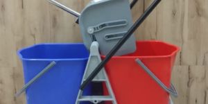 Double Bucket Mop Wringer Trolley