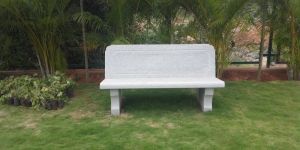 Granite Garden Bench with Back