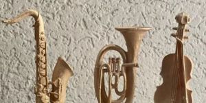 Fiber Miniature Musical Instrument Showpiece