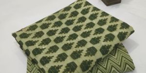 Green Printed Cotton Dress Material