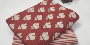 Ladies Floral Print Cotton Kantha Dress Material