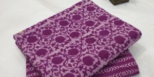 Pink Printed Cotton Slub Dress Material