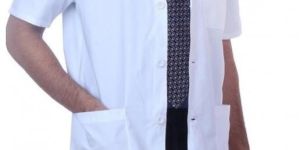 Plain White Half Sleeves Doctor Lab Coat