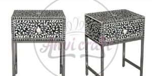 Floral Design 1 Drawer Bedside Table