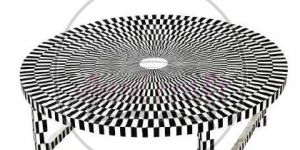 Geometric Design Round Coffee Table