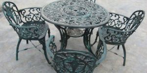 Cast Iron Table Chair Set