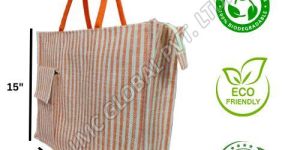 LMC Cotton Striped Pattern Fashionable Bag