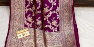 Marzenta Color Handwoven Katan Banarasi Saree