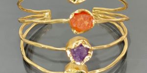 Natural Rough Stones Cuff Bracelet