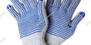 Blue Dotted Welding Hand Gloves