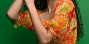 LADIES ORANGE CHIFFON TOP