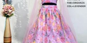 Lavender Organza Lehenga Choli