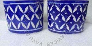 Blue Pottery Brush Holder