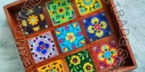 Printed Wooden Square Tray