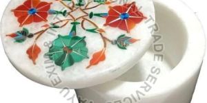 Round Marble Jewellery Box