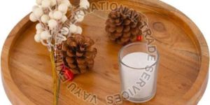 Wooden Round Serving Tray