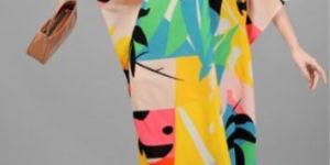 AGCJK454 3/4 Sleeves Digital Printed Kaftan Kurti