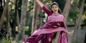 222 Pink & Purple Litchi Silk Sarees