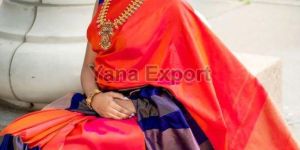 222 Red & Blue Litchi Silk Sarees