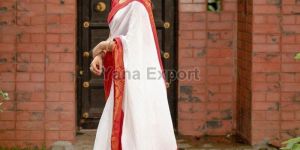 222 Red & White Litchi Silk Sarees