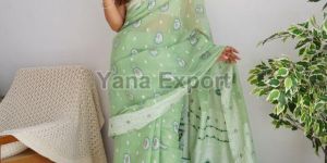 Green Lakhnavi Sarees
