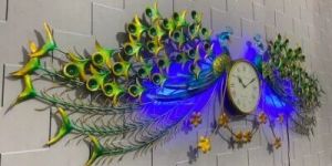 Iron Peackock Shape Wall Decorative Clock